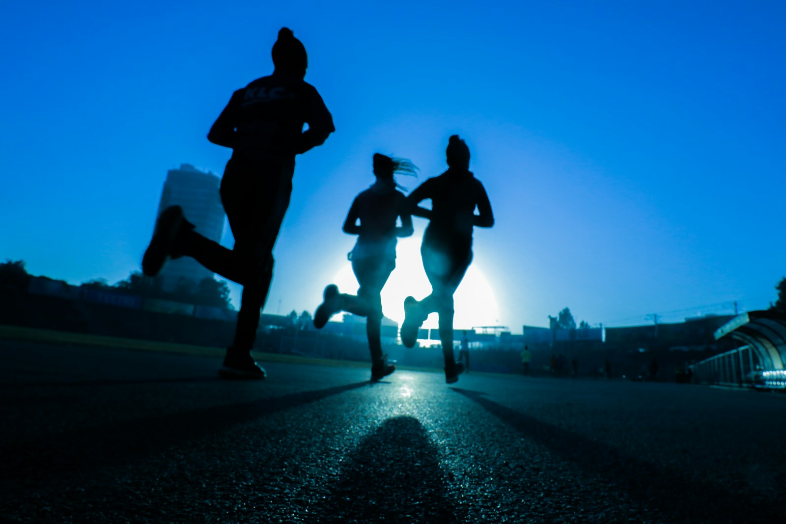 Runners on an outdoor training route